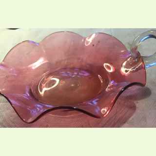 Antique cranberry glass bowl.