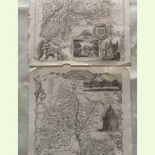 2 Maps of GLOUCESTERSHIRE & OXFORDSHIRE.