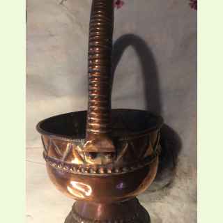 Vintage  Brass Decorative Bowl With Handle.