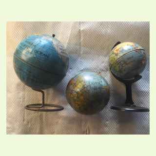 3 Miniature Terrestrial  Globes..