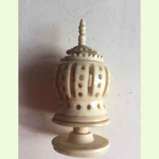 Antique ivory small cotton thread barrel.