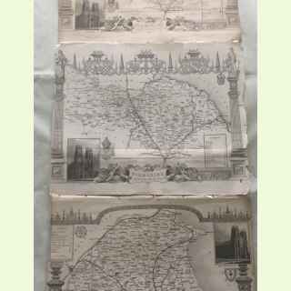 3 Maps of, Yorkshire 1 x Map of  East Yorkshire + 2 Maps of North Yorkshire.