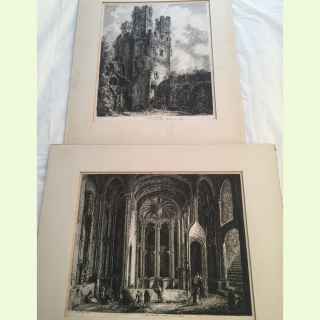 Six Etchings of Picturesque Castles in north Wales.+ Title.