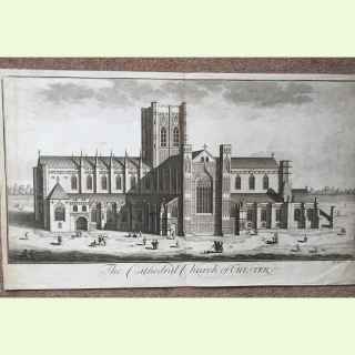 -The Cathedral Church of Chester-      (Antique Print).