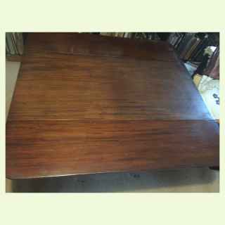 Victorian mahogany drop leaf dining table.