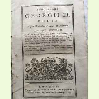 Anno Regni Georgii 3rd. Regis Magnae Britanniae, Franciae & Hiberniae.... An Act to enlarge the term and powers relating to the 